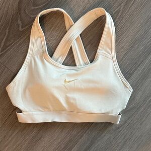Nike Women's Beige Cross-Back Padded Sports Bra